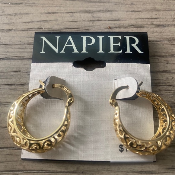 Napier Gold Hoop Earrings - Picture 2 of 4